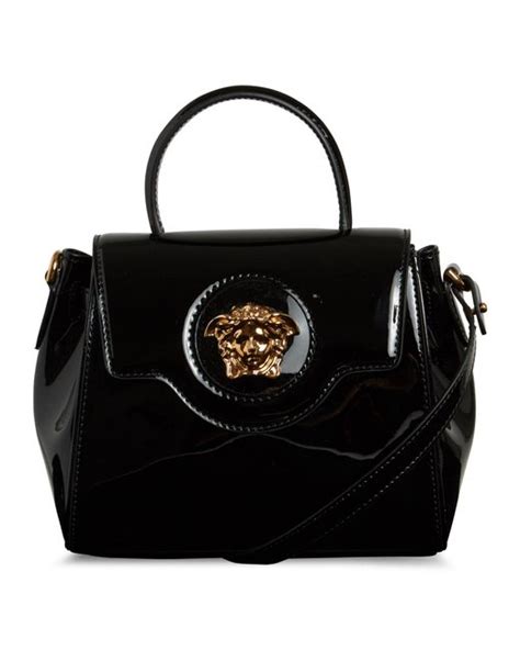 borsa versace vernice nera e dorata|Borse Gianni versace in Vernice Nero .